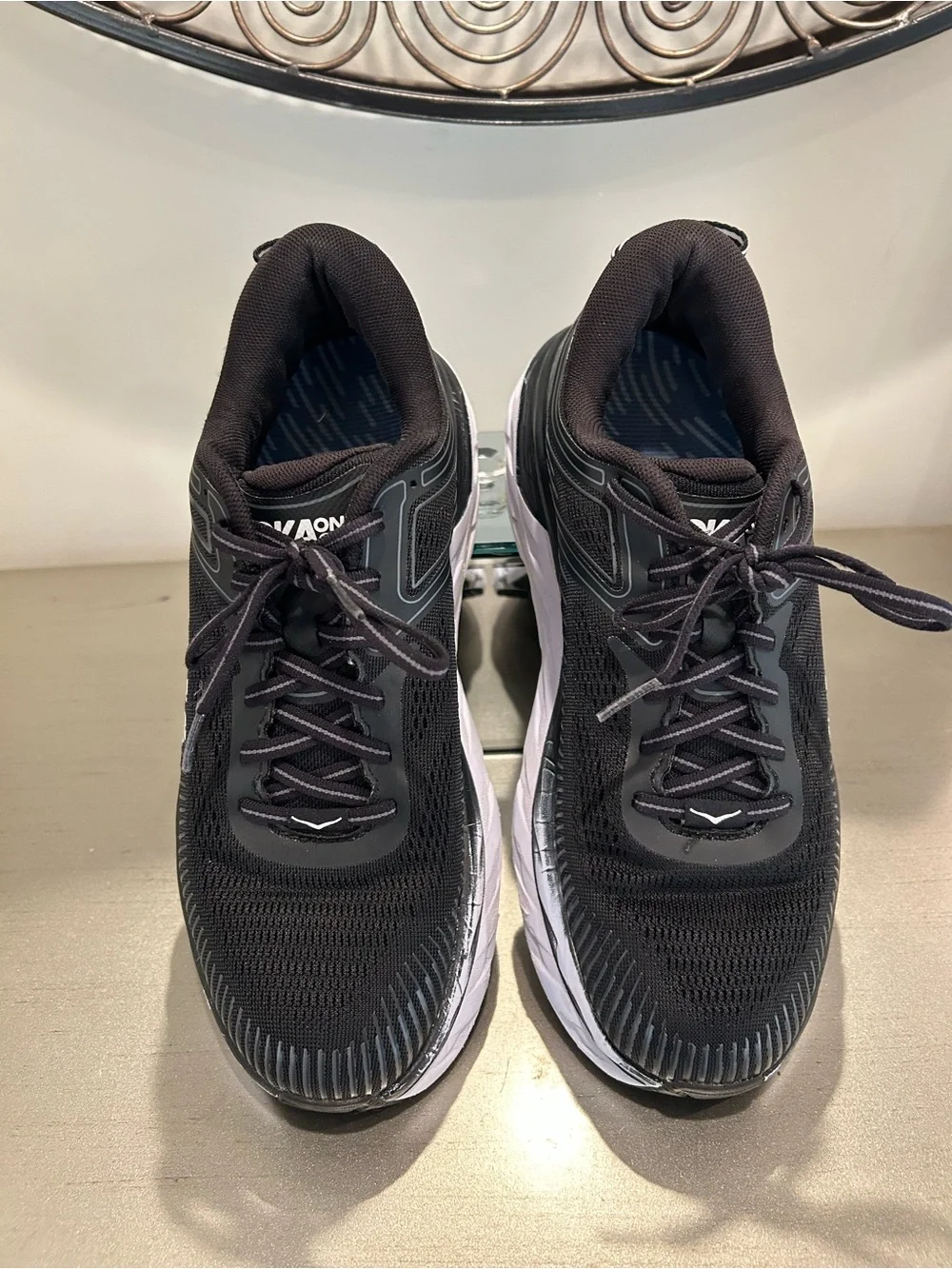 Hoka One One Men’s Black and White Bondi 7 Running Shoes